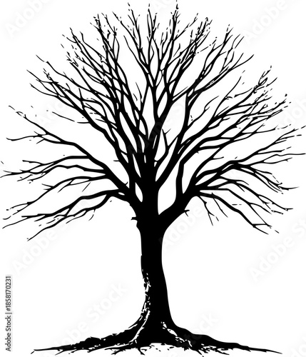 Global Warming Concept Half Bare Tree Nature Graphic