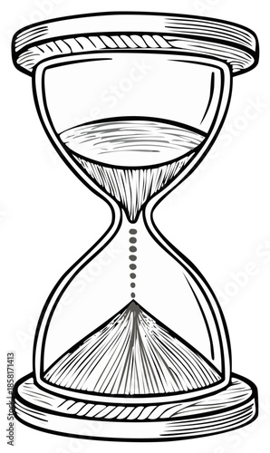 Hourglass Sand Timer Time Keeper Flowing Sand Sketch Illustration