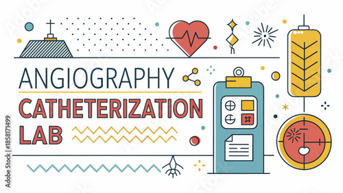Angiography Catheterization Lab Medical Procedure Vector Flat Design