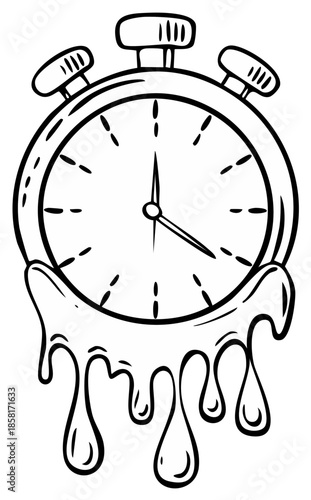 Melting Stopwatch Illustration symbolizing the passage of time and urgency