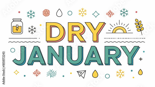 Bold Dry January Vector Design with Minimal Lines