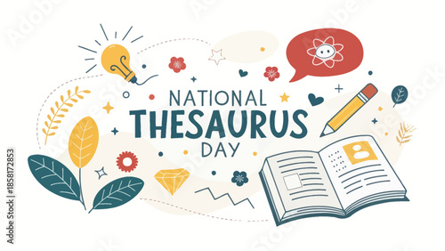 Bold Line Vector Design Representing A Thesaurus Concept