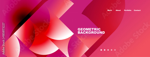 Abstract geometric design. Vibrant pinks, reds create dynamic visual impact. Modern aesthetic suitable for website header or presentation.