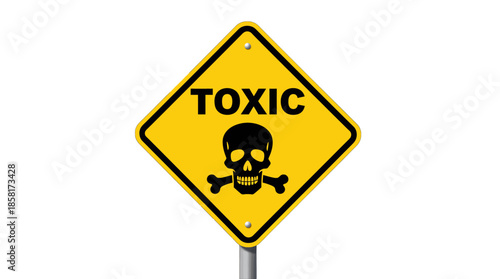 Toxic Warning Sign With Skull and Crossbones