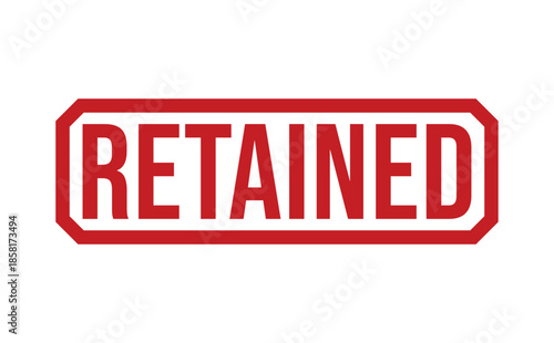 A red stamp with the word retained in bold capital letters on a white background