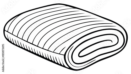 Cozy Bedding Comfort: Hand-Drawn Pillow Illustration for Bedroom Decor and Textile Design