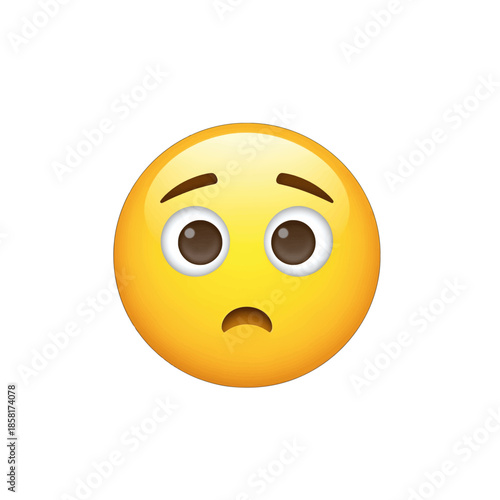 Worried Yellow Emoji Face with Eyebrows Frowning
