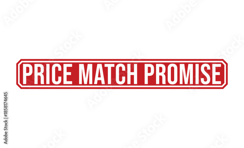 Red and white price match promise sign with bold text