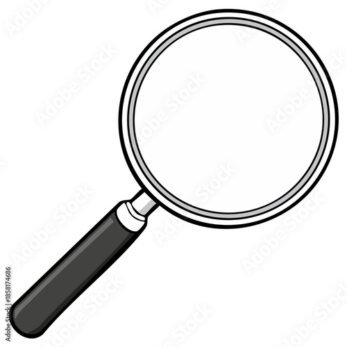 Magnifying Glass Illustration Sleek Design Symbolizes Exploration and Discovery