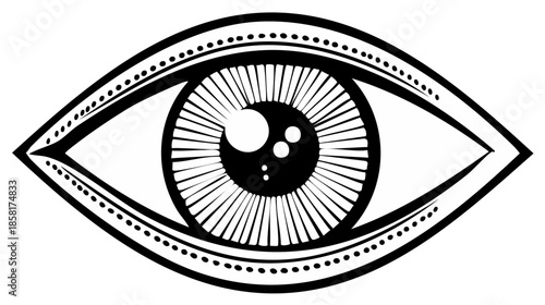 Eye Illustration detailed design black and white stylized eye drawing