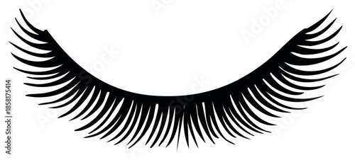 Stylized Black Eyelashes Vector Illustration for Beauty and Cosmetics Concepts