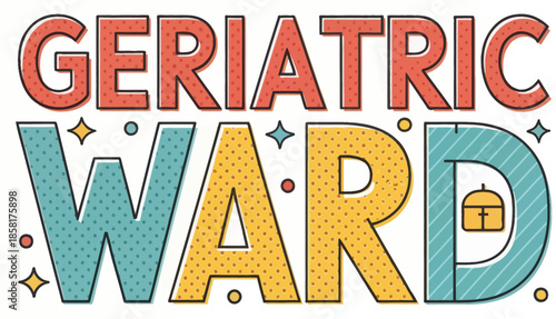 Geriatric Ward Medical Hospital Flat Design Vector