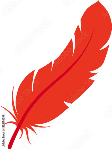 一本の赤い羽根のアイコン