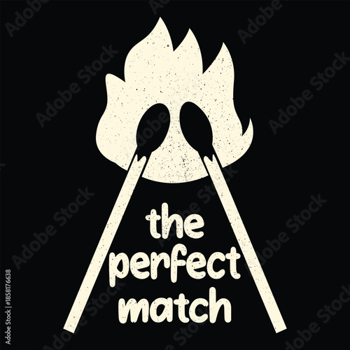 The perfect match: two matchsticks ignite a unified flame against a dark background