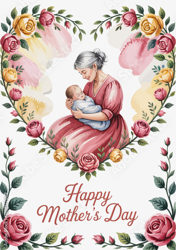 This beautiful image captures the tender moment between a grandmother and her newborn, celebrating love, family bonds, and the joy of new beginnings in life.