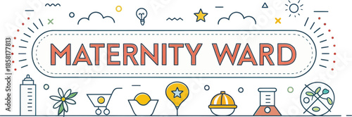 Maternity Ward Scene Vector Flat Design