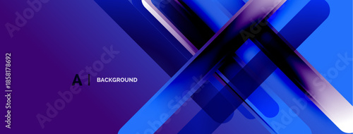 Abstract blue gradient design. Overlapping lines create dynamic visual effect. Modern, sleek aesthetic suitable for digital backgrounds.