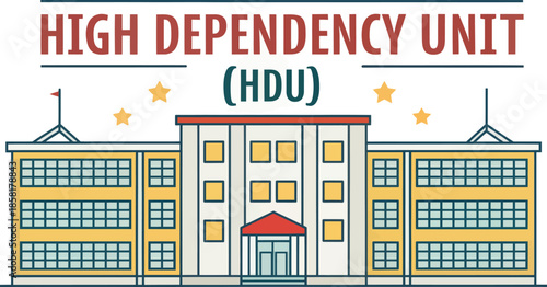 Minimalist High Dependency Unit Medical Icon Isolated