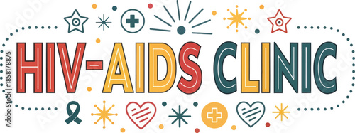 Minimalist HIV AIDS Clinic Building Flat Design