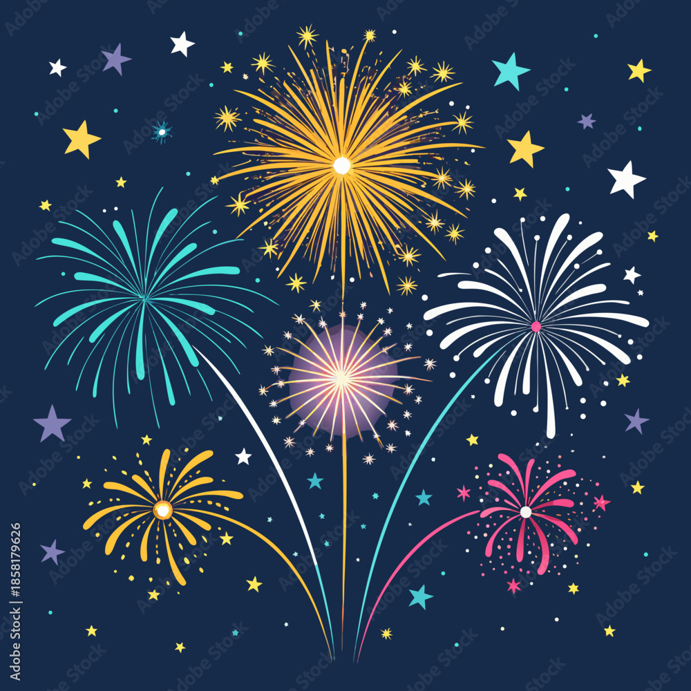 Naklejka premium fireworks in the night sky