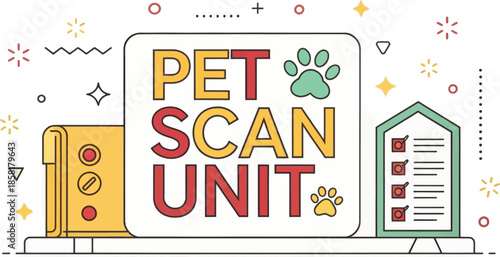 Modern PET Scan Unit In Bold Minimalist Vector Design