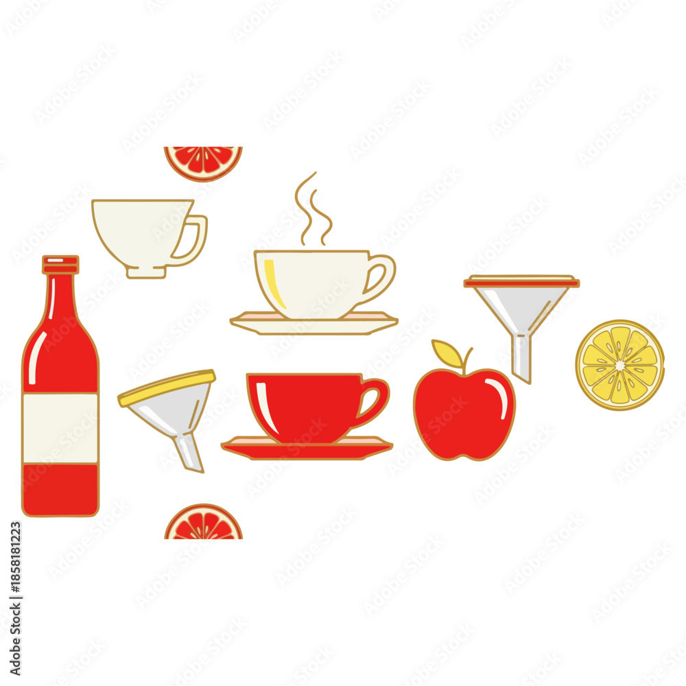 Obraz premium food and drink icons