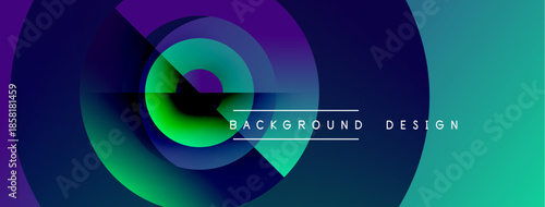 Abstract gradient design features concentric circles, vibrant colors. Text reads background design centered within composition. Modern, dynamic visual.