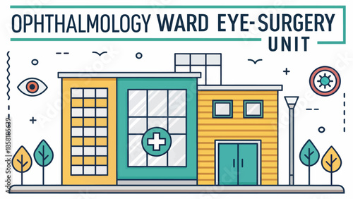 Ophthalmology Eye Surgery Unit Flat Design Vector