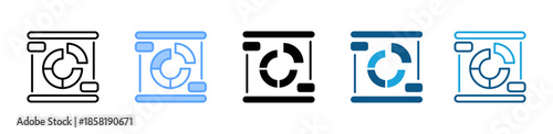 Donut Chart icon set multiple style collection