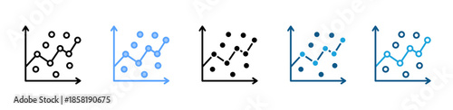 Scatter Plot icon set multiple style collection
