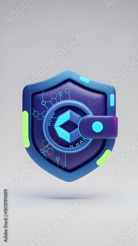 Secure Shield Protection Icon Blue Purple.