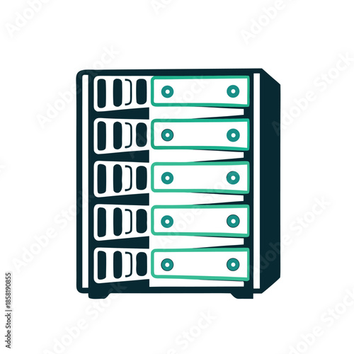 Server Rack Data Center Technology Vector Illustration