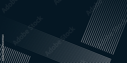 Dark abstract background with minimalist white striped decoration. Glowing striped design with empty space for text or a message. VOL. 4