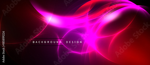Abstract flowing lines, vibrant pinks, reds create dynamic background. Modern design evokes energy, movement, depth.