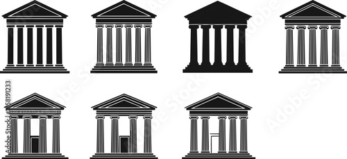 A simple illustration of ancient Greek stone columns representing classical architecture and strength