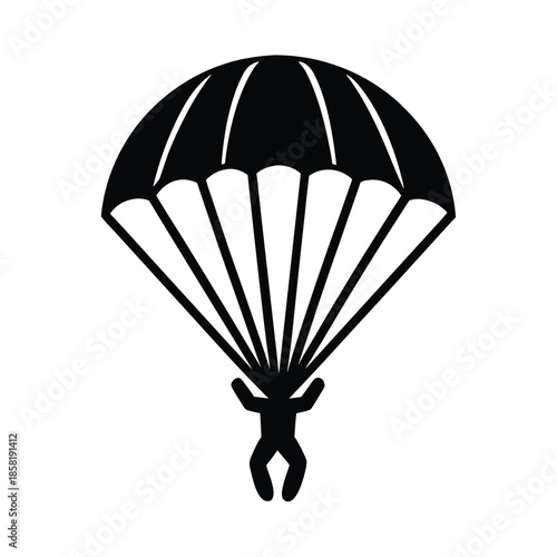 parachuting motion activity icon