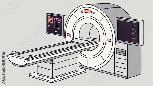 Advanced MRI Scanner Machine Illustration Diagnostic Radiology Equipment Healthcare Technology