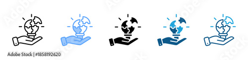 Puzzle Piece Light Bulb icon set multiple style collection