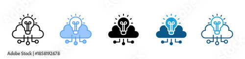 Cloud Innovation icon set multiple style collection