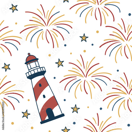 lighthouse seamless pattern