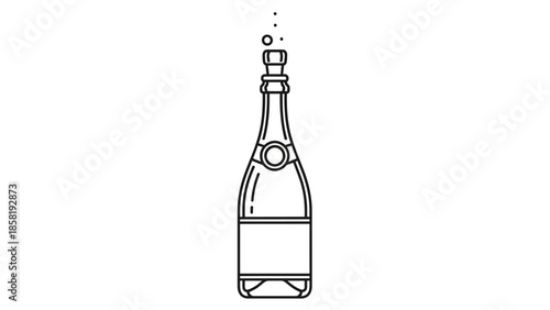 Champagne bottle with cork popping off.