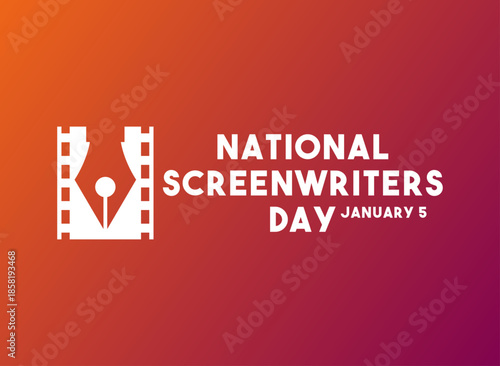 National Screenwriters Day. January 5. Gradient background. Banner, card, background.