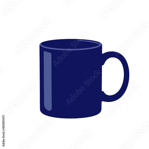 Blue Coffee Mug Flat Vector Icon