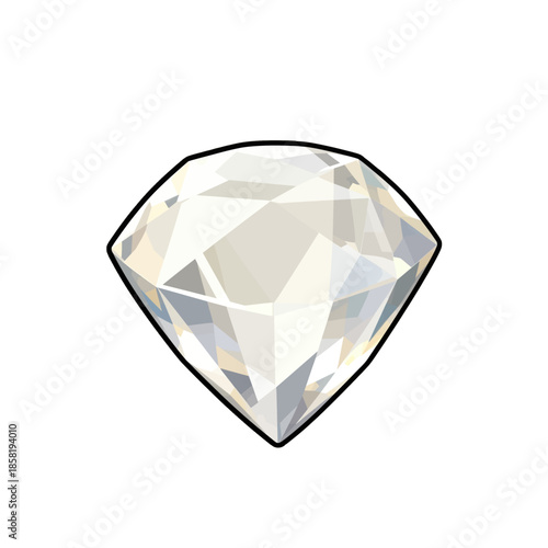 Diamond Vector Illustration in 3D Style
