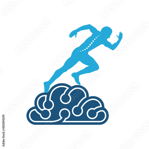 Brain Runner Logo physio logo design
