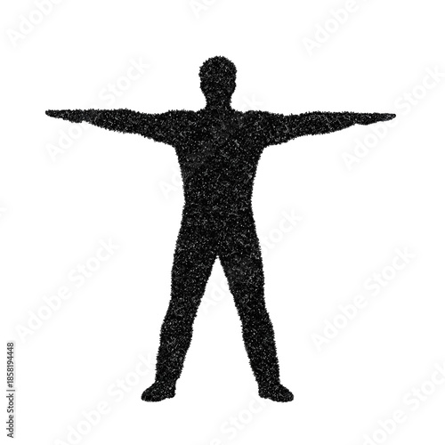 Human Figure Silhouette in Dark Abstract Style