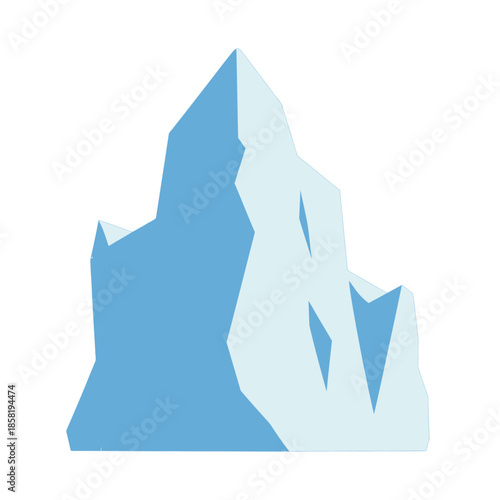 Iceberg Vector Illustration in Blue and White