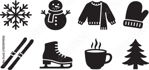 Christmas and new year icons