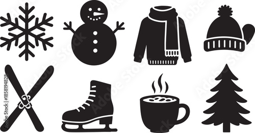 Christmas and new year icons