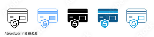 Secure Payment icon set multiple style collection